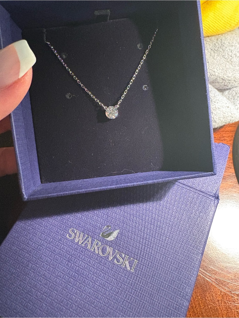 Swarovski Attract Necklace Round cut, White, Rhodium plated -5408442 New